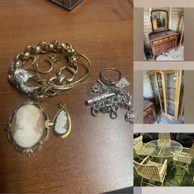 MaxSold Auction: This online auction features sporting goods, vintage ashtrays, vintage advertising cans, fishing gear, vintage dresser, MCM patio furniture, souvenir spoons, mannequins, vintage signs, art glass, antique secretary’s desk, and much, much, more!!